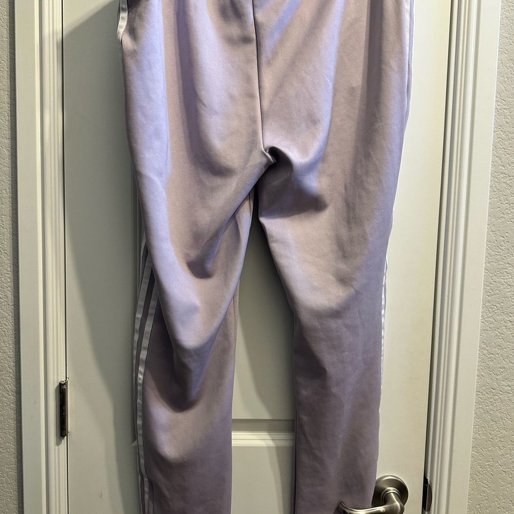 adidas Lavender Track Pants with White 3-Stripes - Picture 6 of 7